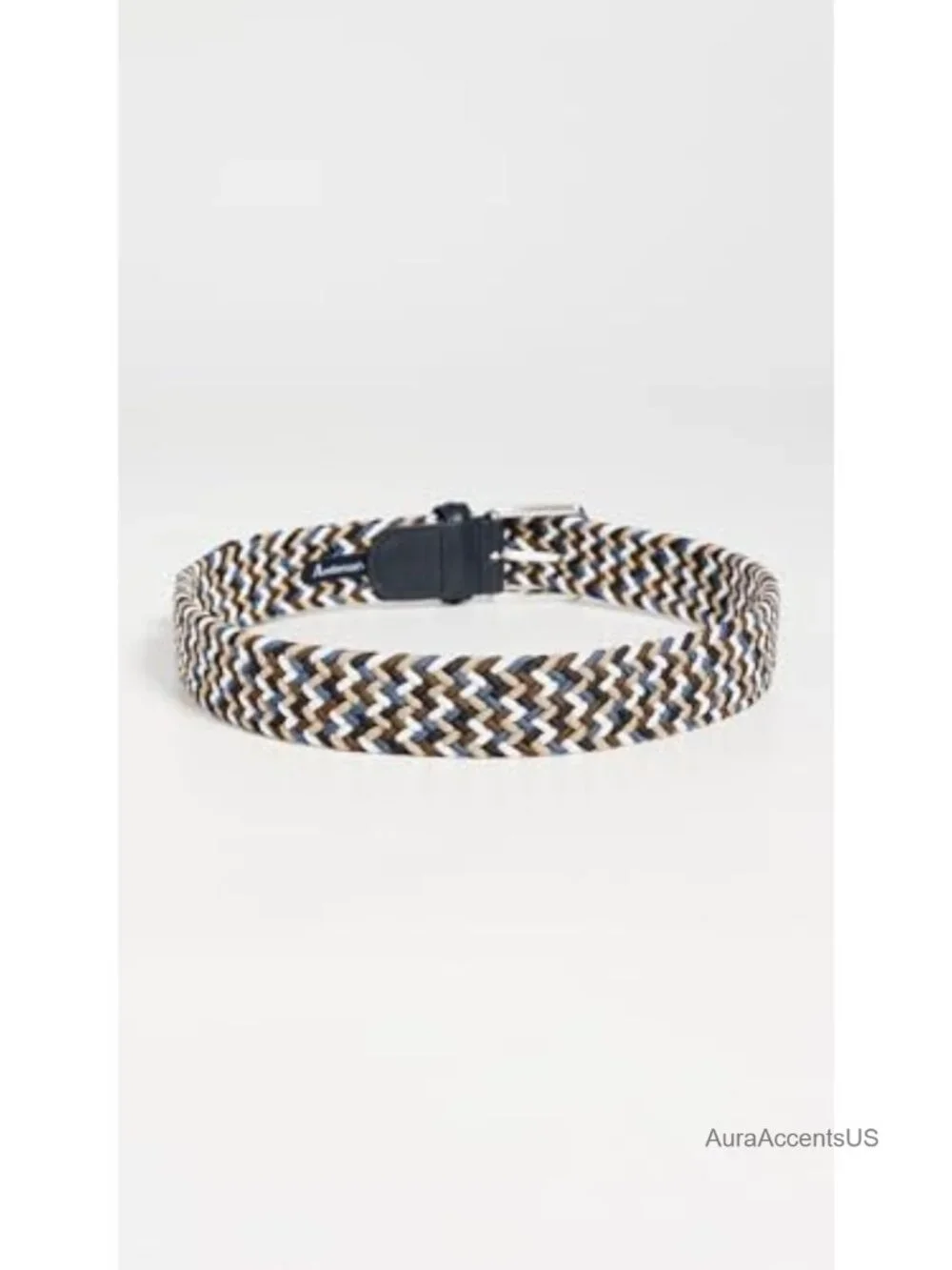 Men's Braided Nylon Belt with Silver-Tone Buckle